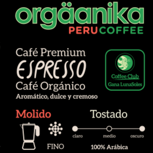 Café Orgánico Espresso x 250 gr. - Molido
