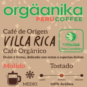 Café Orgánico Villa Rica x 250 gr. - Molido